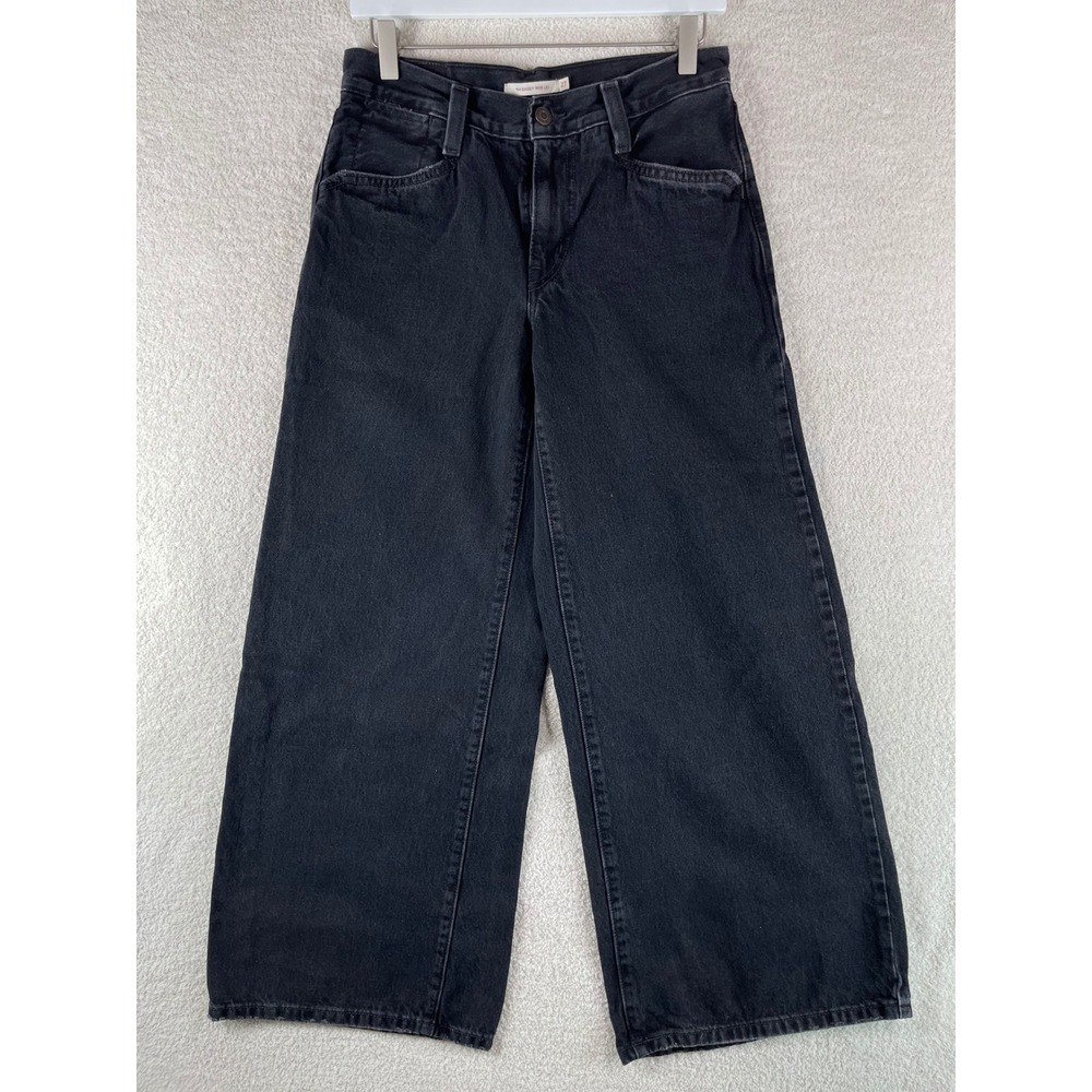 levi's '94 baggy wide leg black distressed faded 27 grunge skater puddle pants